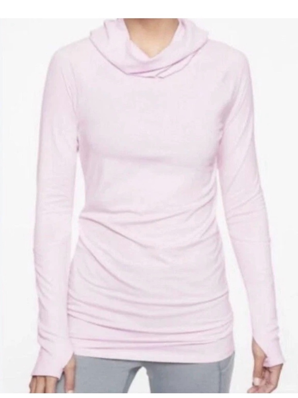 Athleta Stronger Cowl Neck Hoodie Tunic Lilac - Size Medium